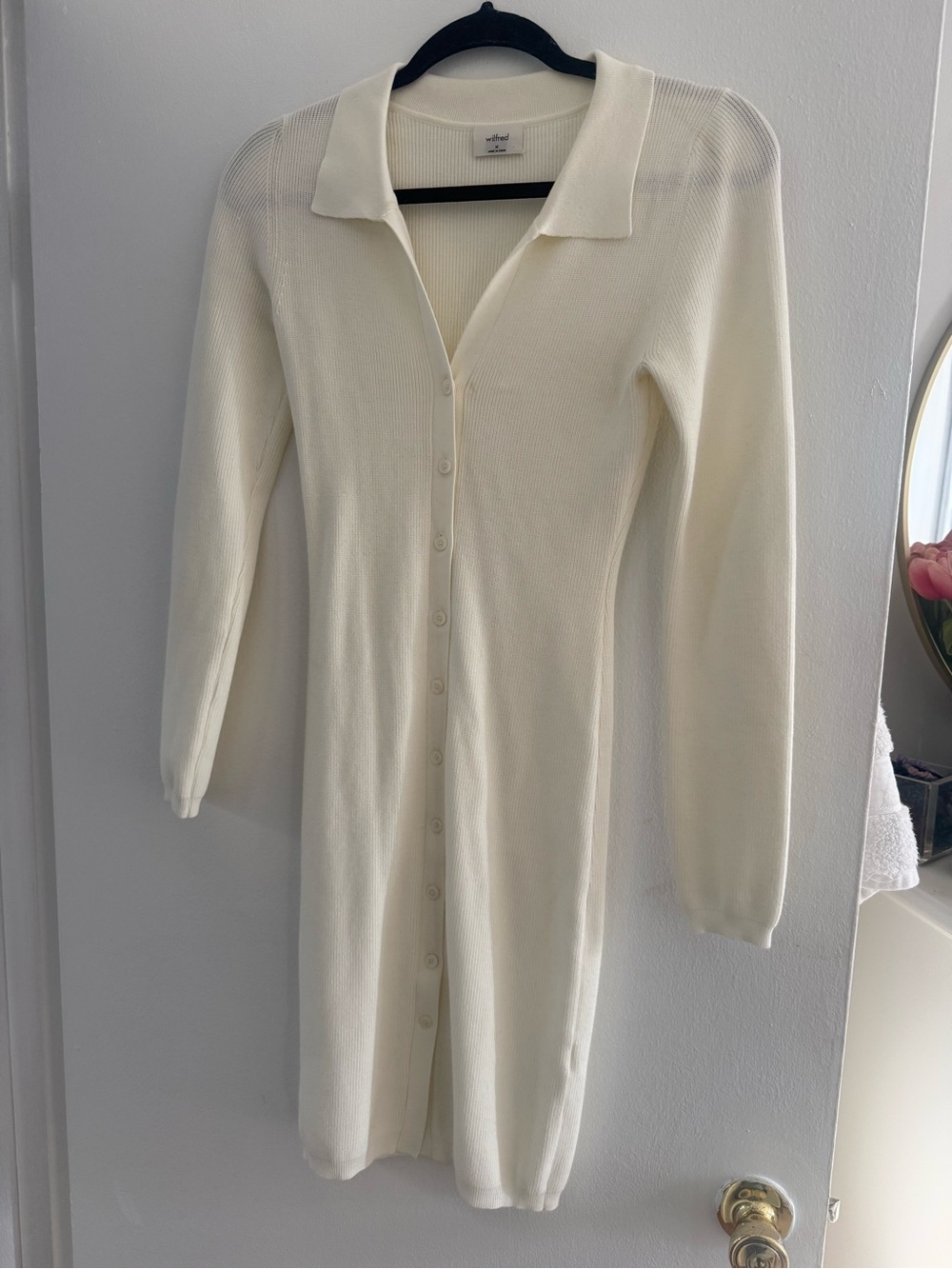 Aritzia Cove Dress Ribbed Button-Front Knit Dress - Picture 5 of 6